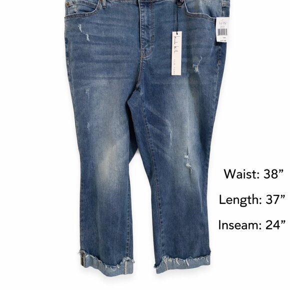 Nicole Miller New York SOHO High Rise Skinny Crop Jeans 18W NWT - Picture 3 of 16